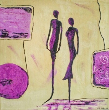 Peinture de couple violet