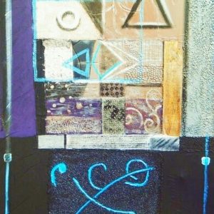 Peinture abstraite noire et bleue