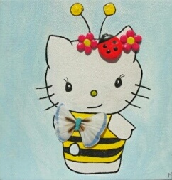 Peinture Hello Kitty en abeille