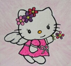 Peinture enfant Hello Kitty ange
