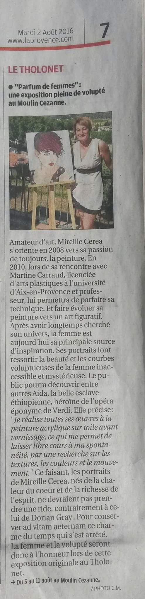 Coupure presse exposition au Tholonet