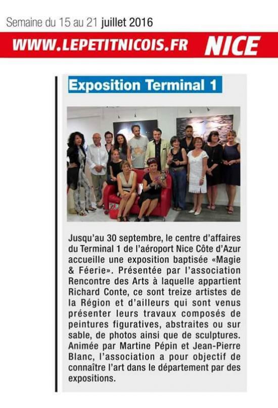 Coupure presse exposition à Nice