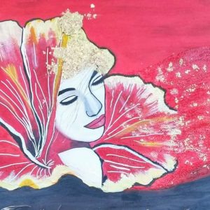 Portrait de femme fleur