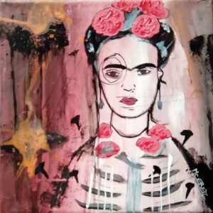 Peinture par Mireille Cerea de Frida Kahlo