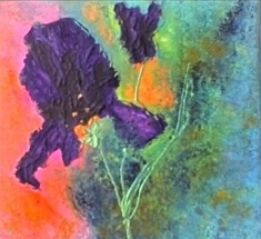 Peinture d'iris violet